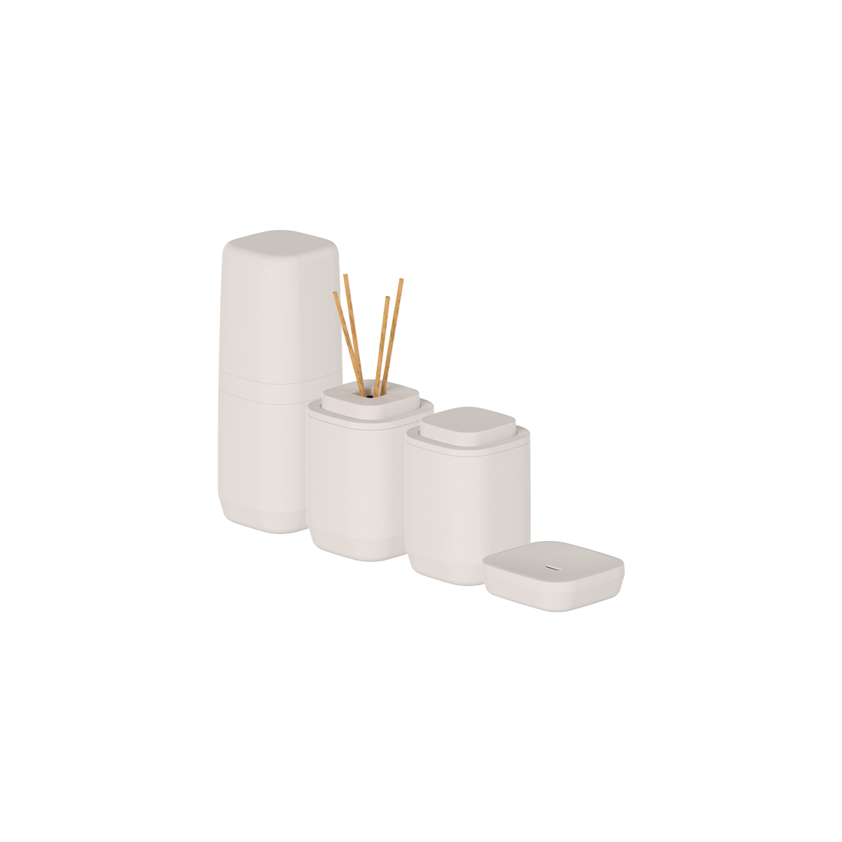 Kit de acessórios de bancada com saboneteira Ou 4 peças Linha Aura