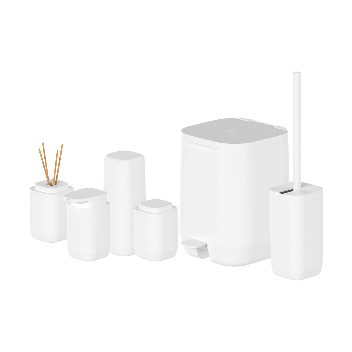 Kit de banheiro Completo com lixeira de pedal Ou 6 peças Linha Aura