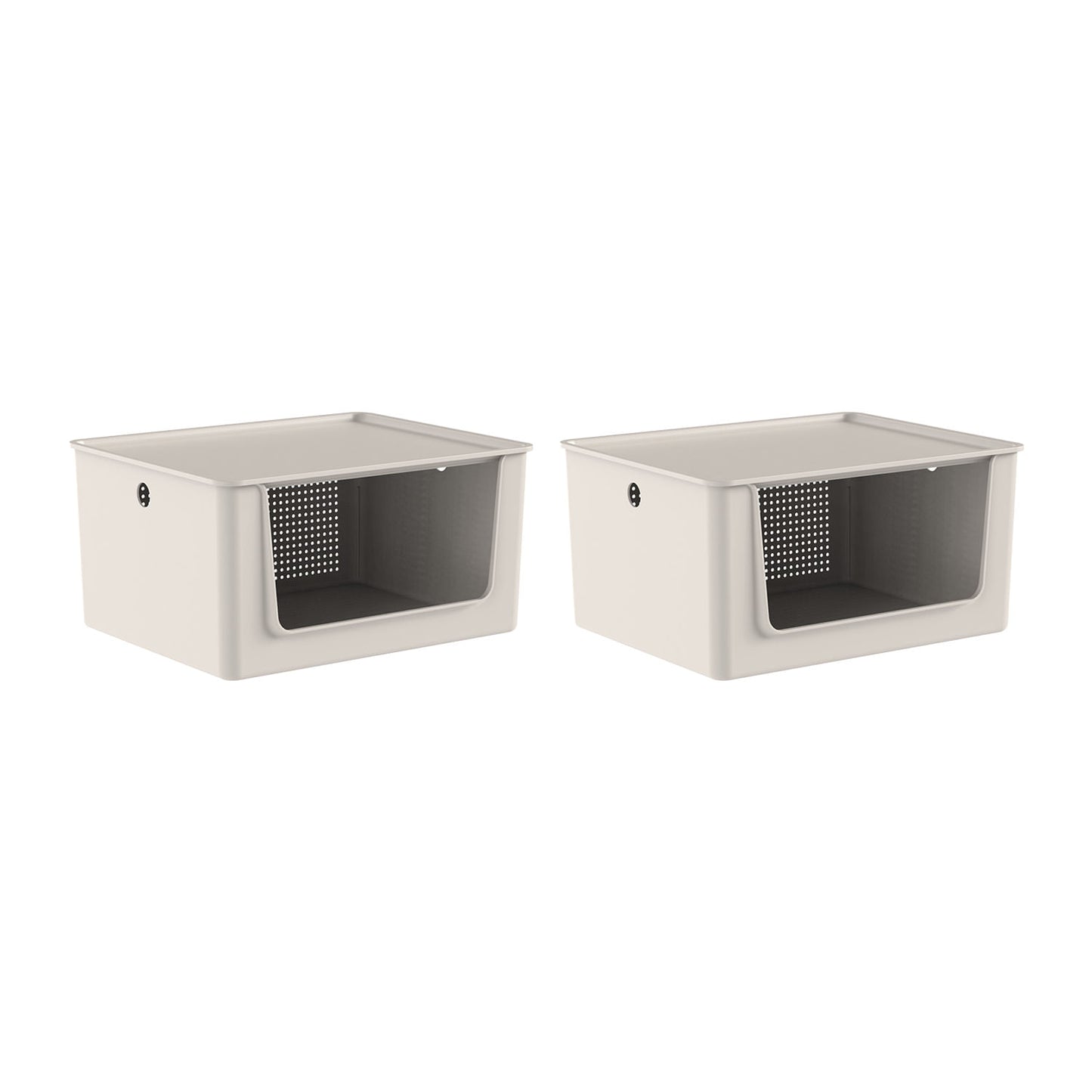 Kit de cestos de abertura frontal com tampa Ou 2 peças 16L Linha Flow