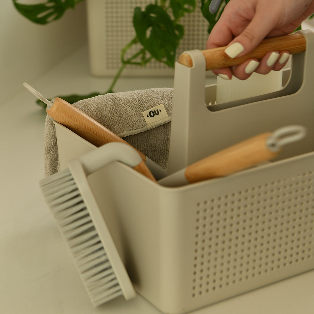 Kit Limpeza com Organizador, Borrifador e Panos Ou 7 Peças Linha Flow