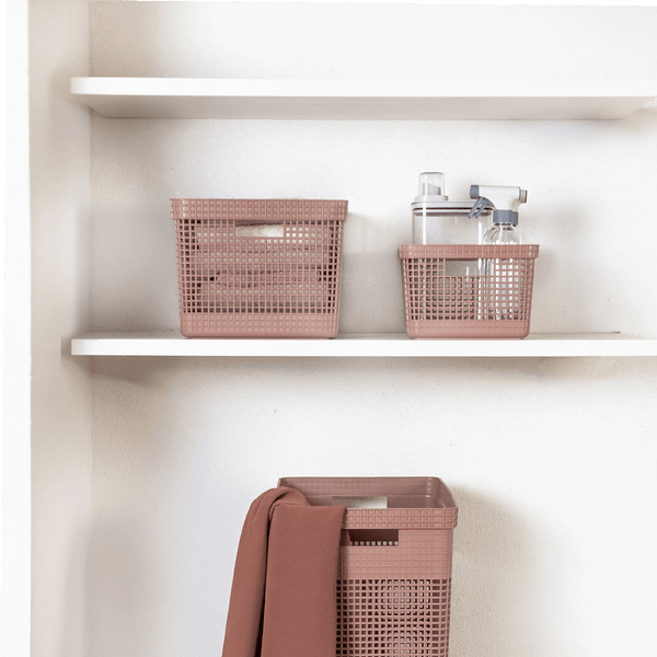 Cesto de roupas Ou 49L com tampa Linha Grid - Ou