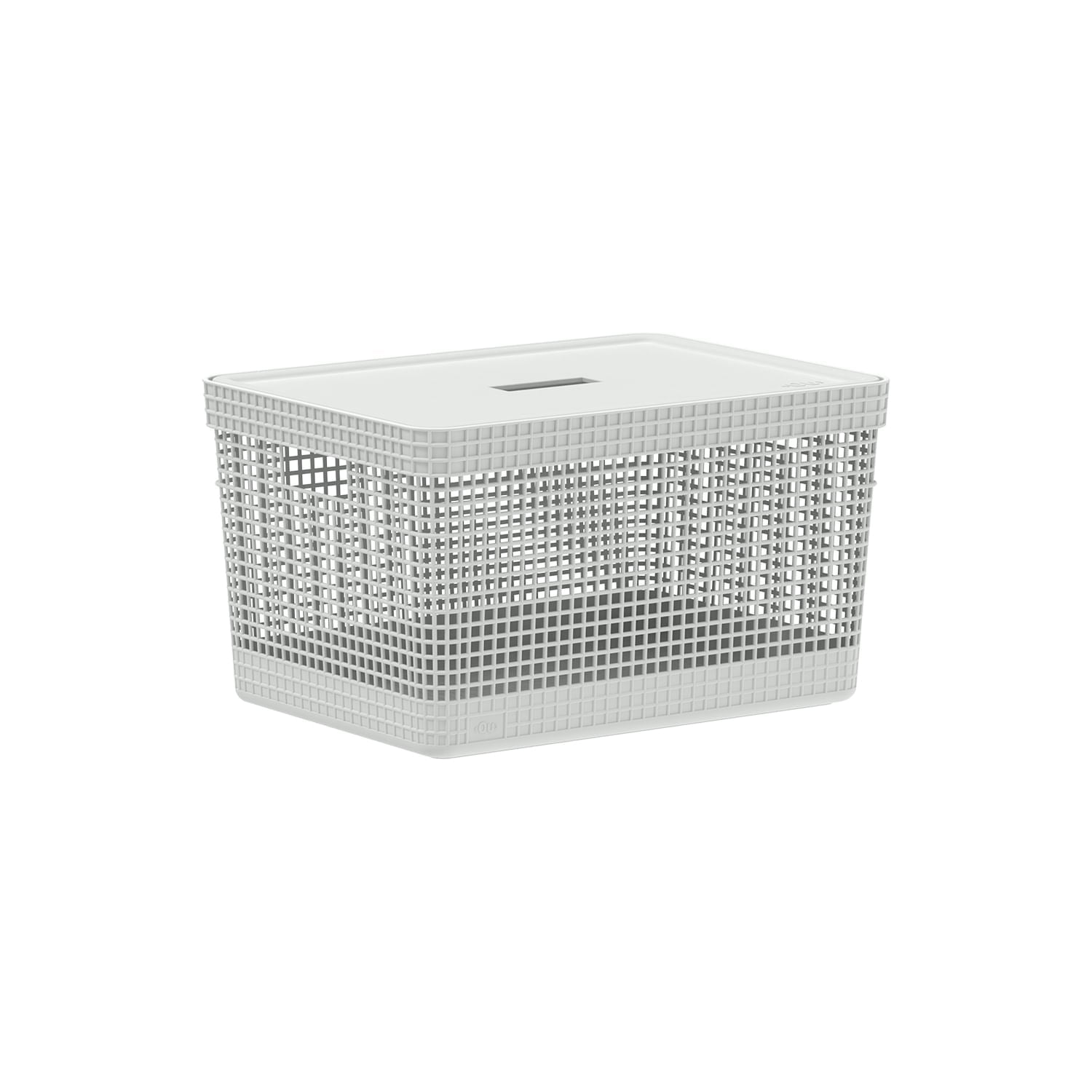 Cesto organizador Ou 20L com tampa branca