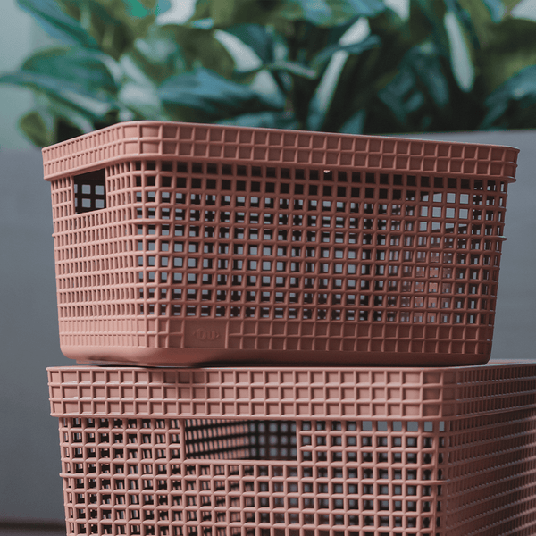 Cesto organizador Ou 8L com tampa Linha Grid - Ou