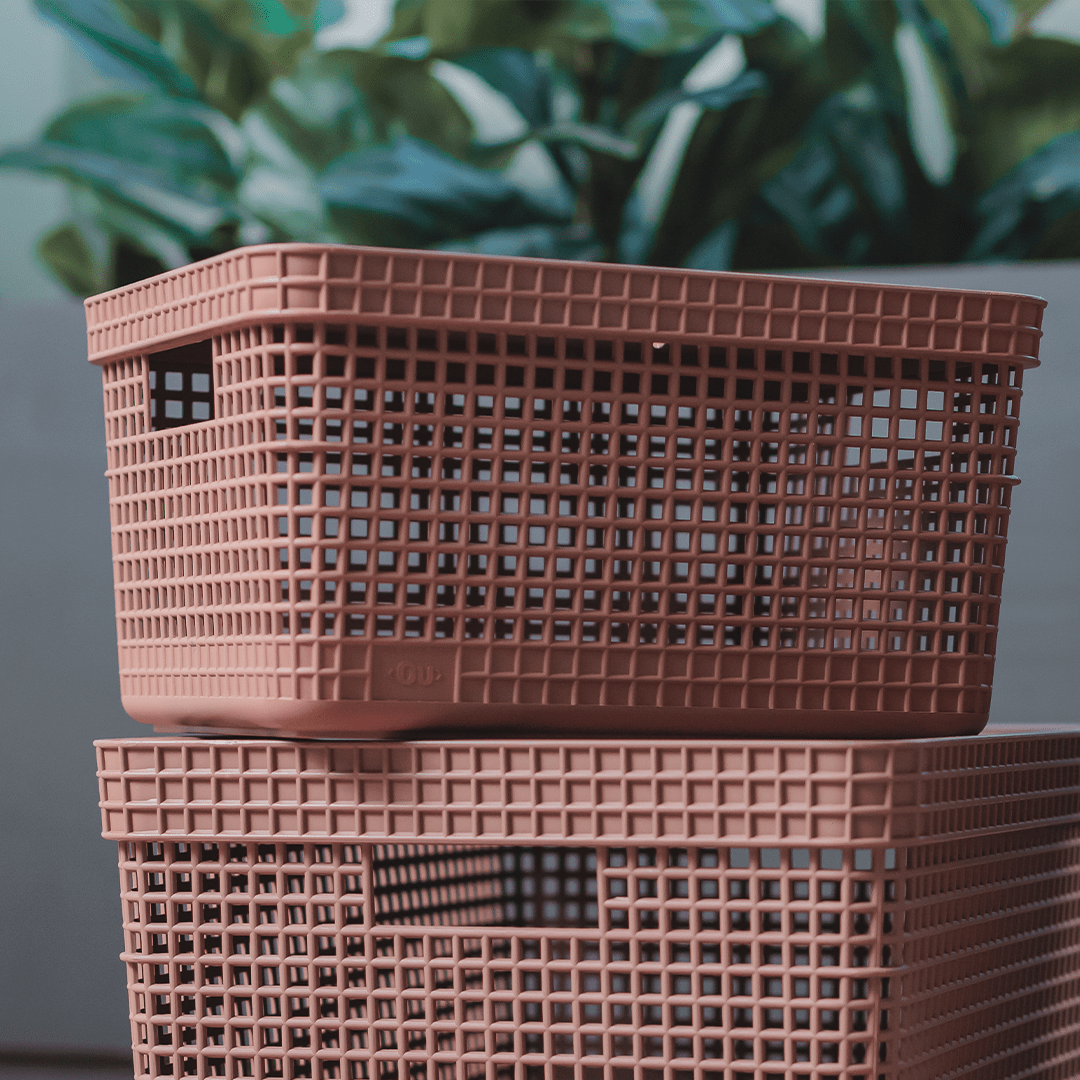 Cesto organizador Ou 8L com tampa Linha Grid - Ou