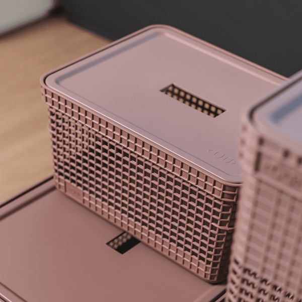 Cesto organizador Ou 8L com tampa Linha Grid - Ou