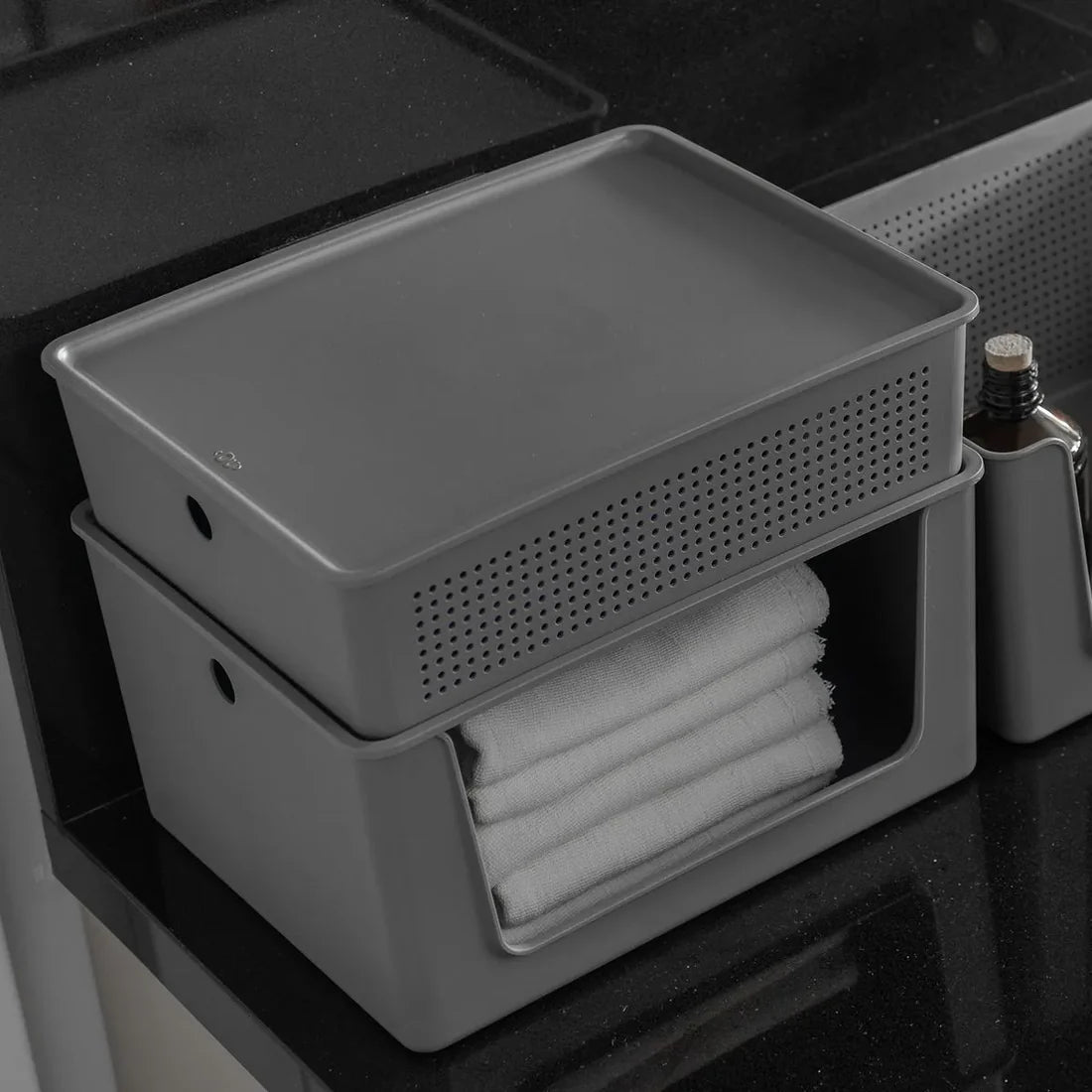 Cesto Ou 8,2L com tampa Linha Flow - Ou