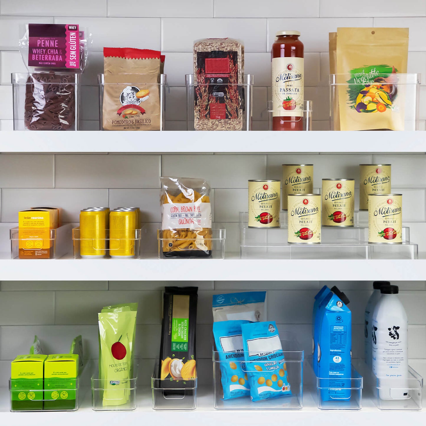Kit de organizador de armários Ou 4 peças 30x15x13 Linha Clear - Ou
