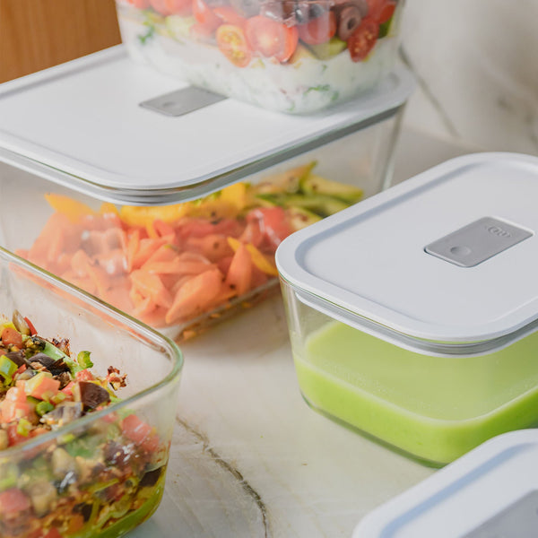 Kit de Potes de Vidro Hermético Ou 2,4 L e 725ml Linha Fresh Lock - Ou