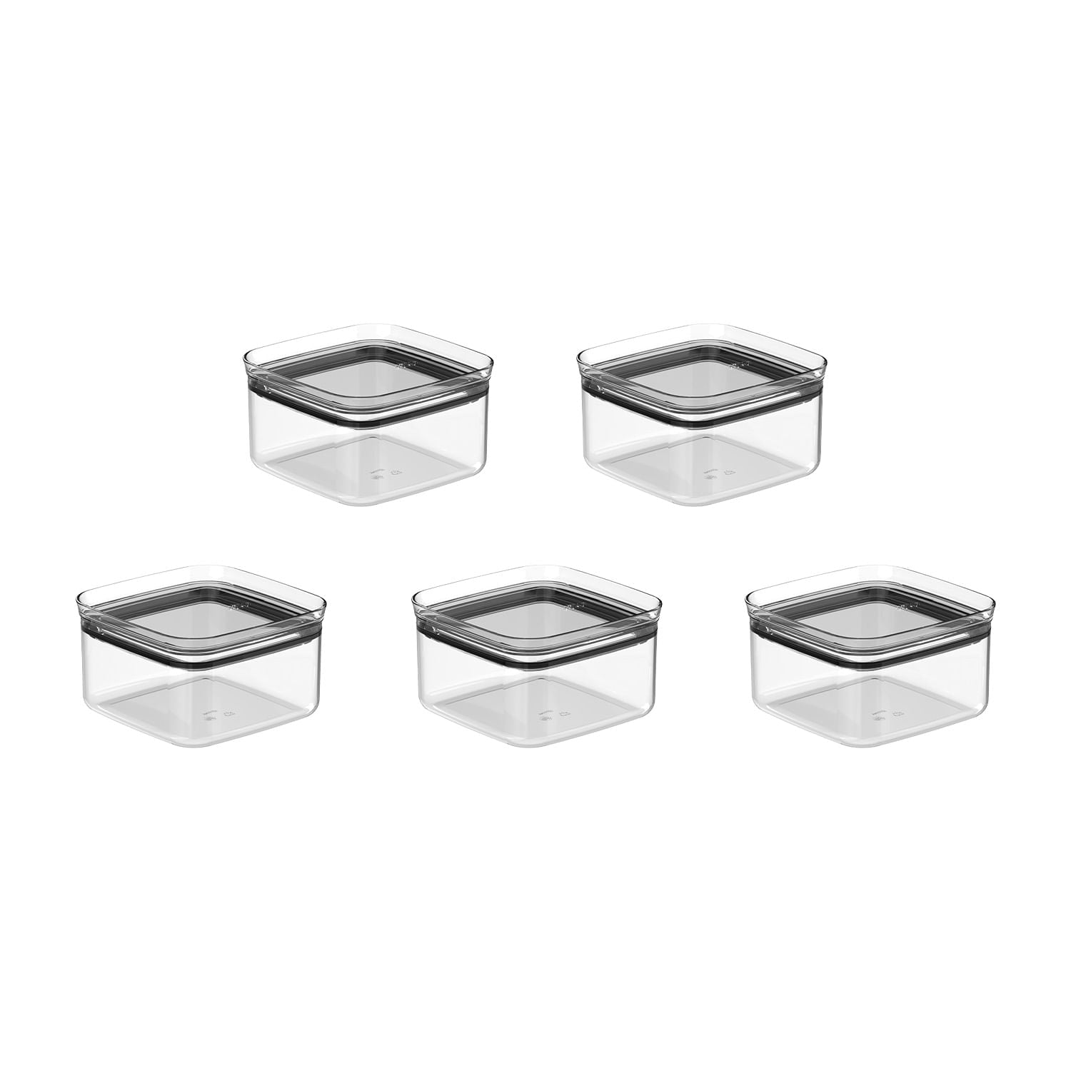 Kit de potes herméticos Ou 5 peças 1L Linha Block - Ou