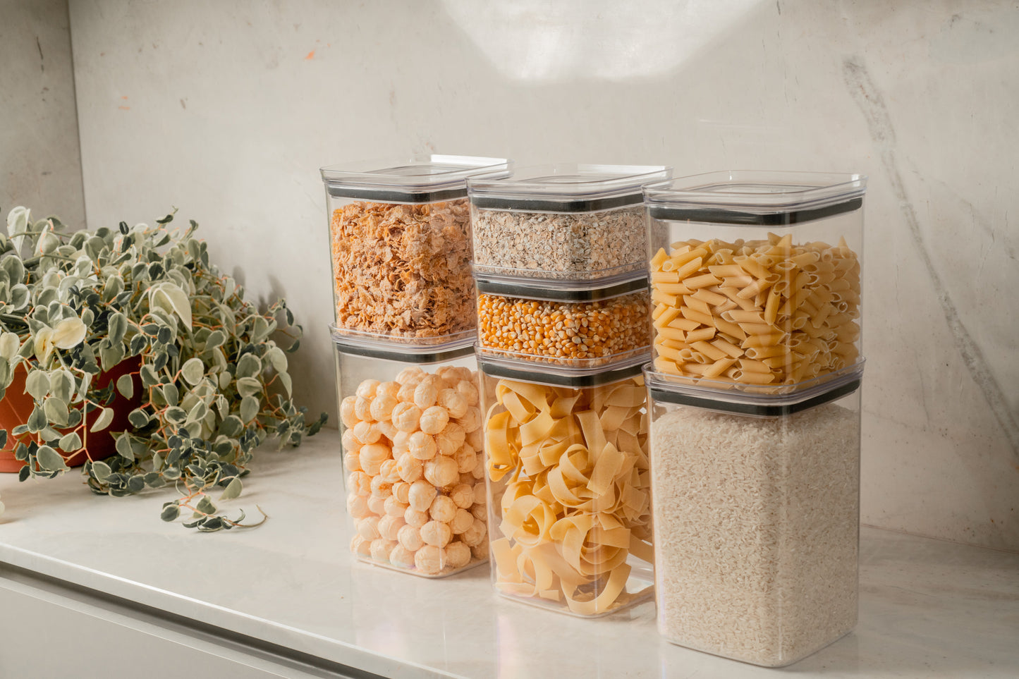 Kit de potes herméticos Ou 5 peças 3,5L Linha Block - Ou