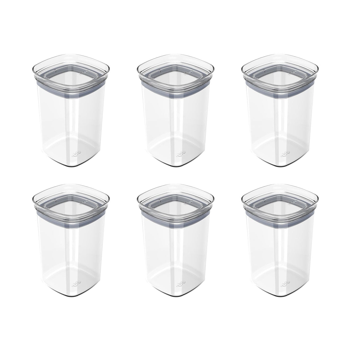 Kit de potes herméticos Ou 6 peças 1L Linha Block - Ou