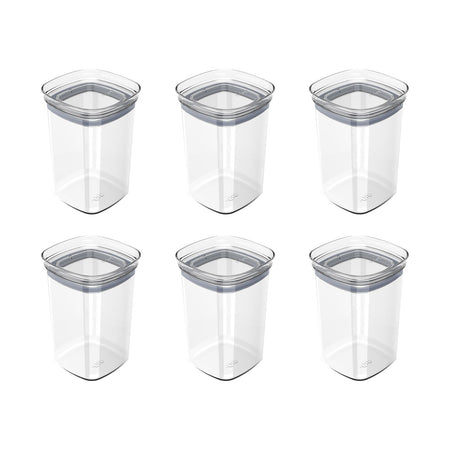Kit de potes herméticos Ou 6 peças 1L Linha Block
