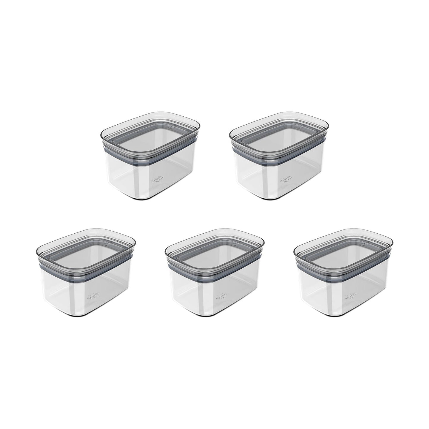Kit de potes herméticos retangular Ou 5 peças 650ml Linha Block - Ou