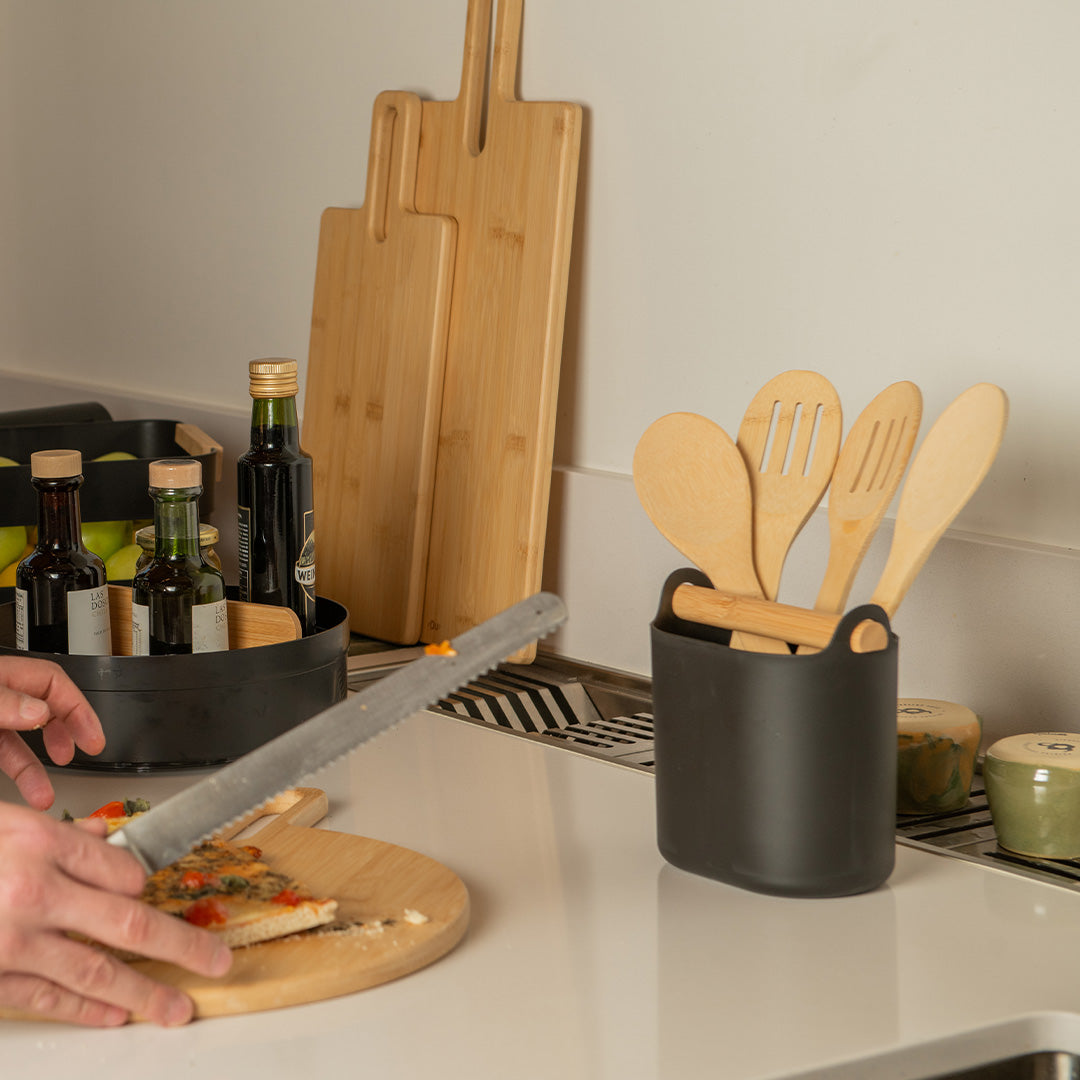 Porta Utensílios com Alça de Bambu Ou Linha Lume