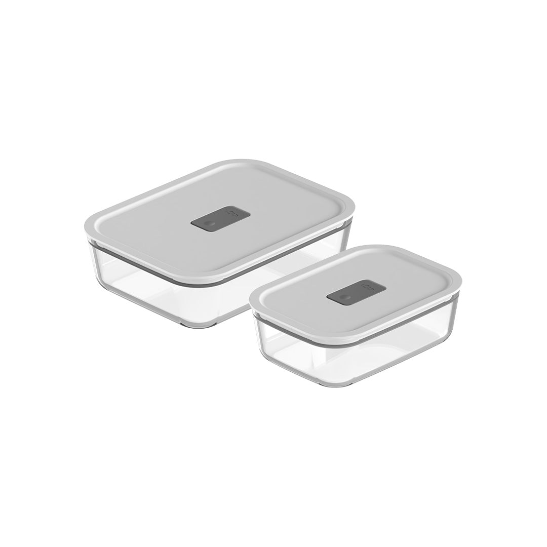Kit de Potes de Vidro Herméticos Ou 2 Peças Linha Fresh Lock