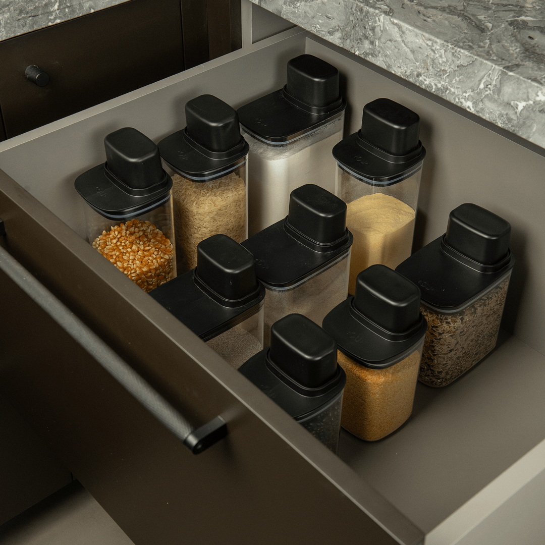 Pote Hermético Para Mantimentos com Medidor Ou Quadrado 1L Linha Drop - Ou