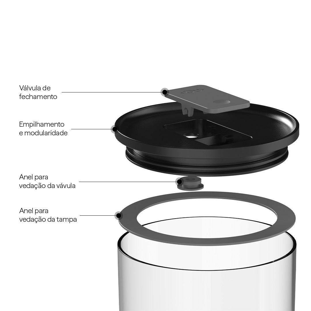 Pote Hermetico Redondo 1L Duo Lock - Ou