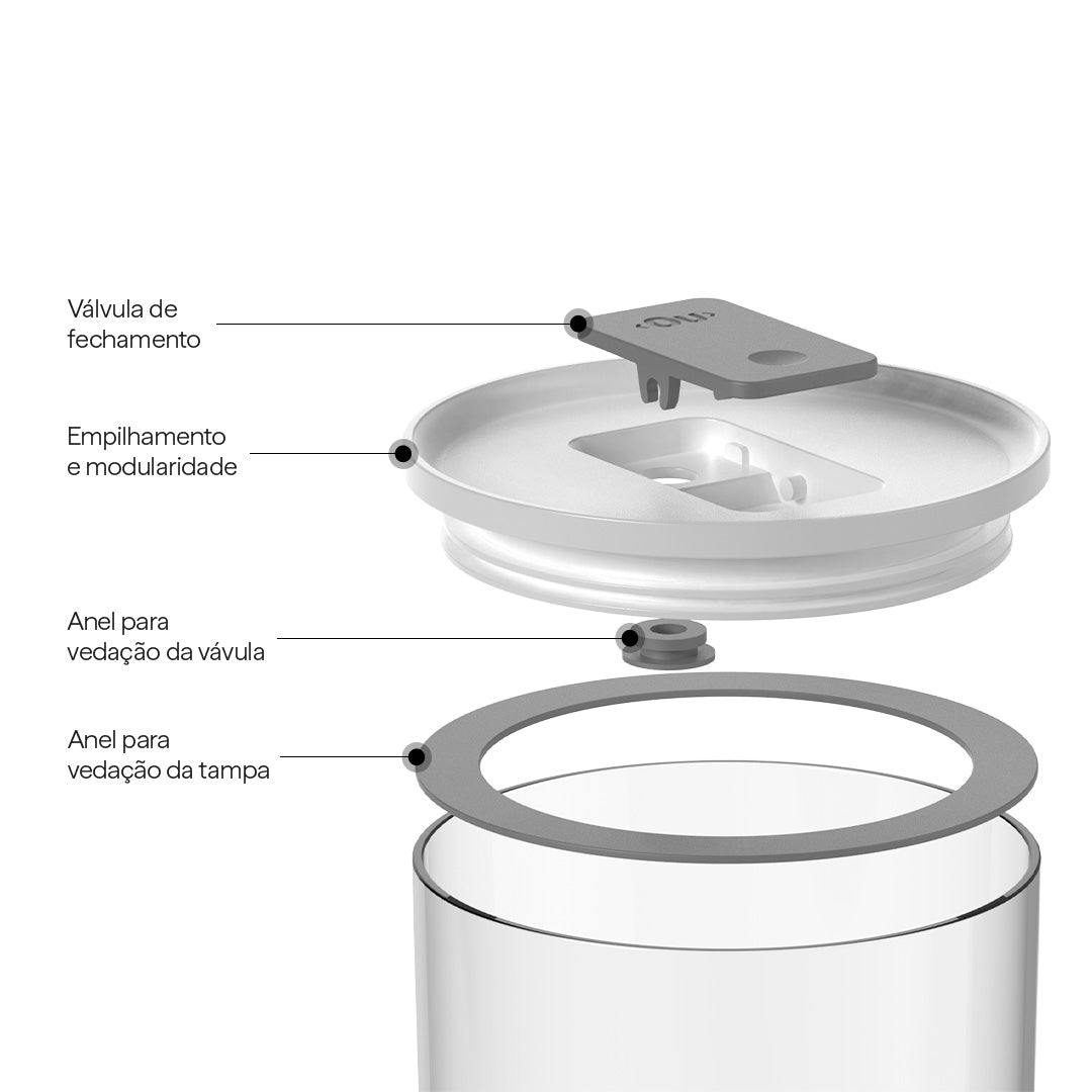 Pote Hermetico Redondo 1L Duo Lock - Ou