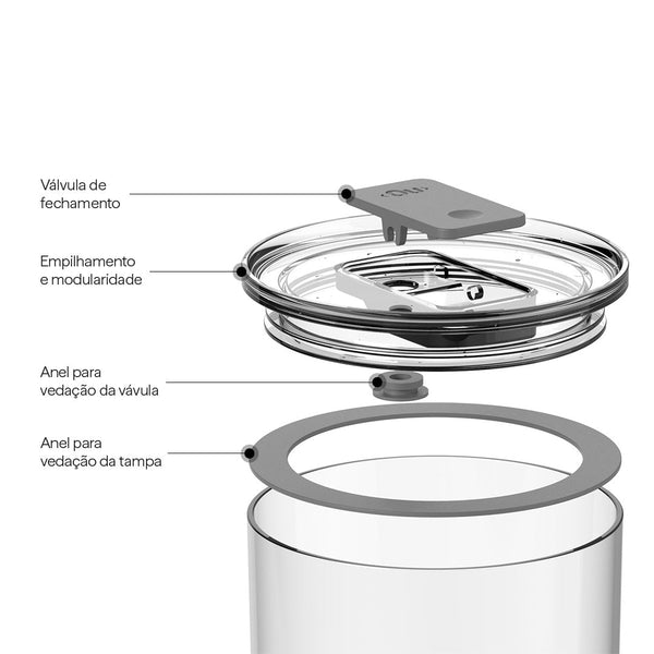 Pote Hermetico Redondo 1L Duo Lock - Ou