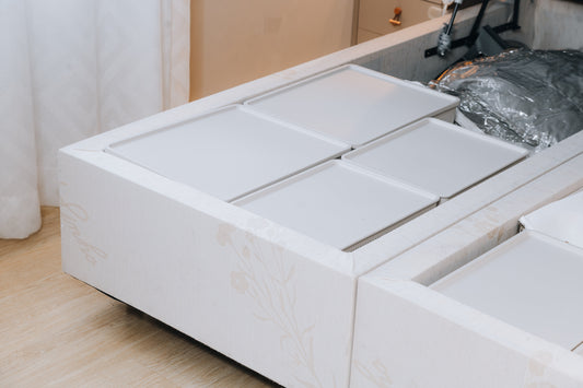 Como organizar o baú da cama com os Cestos Flow - Ou