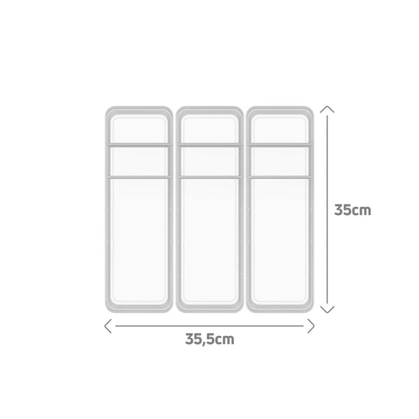 Kit de organizador de gavetas com 2 divisórias Ou 3 peças Linha Logic