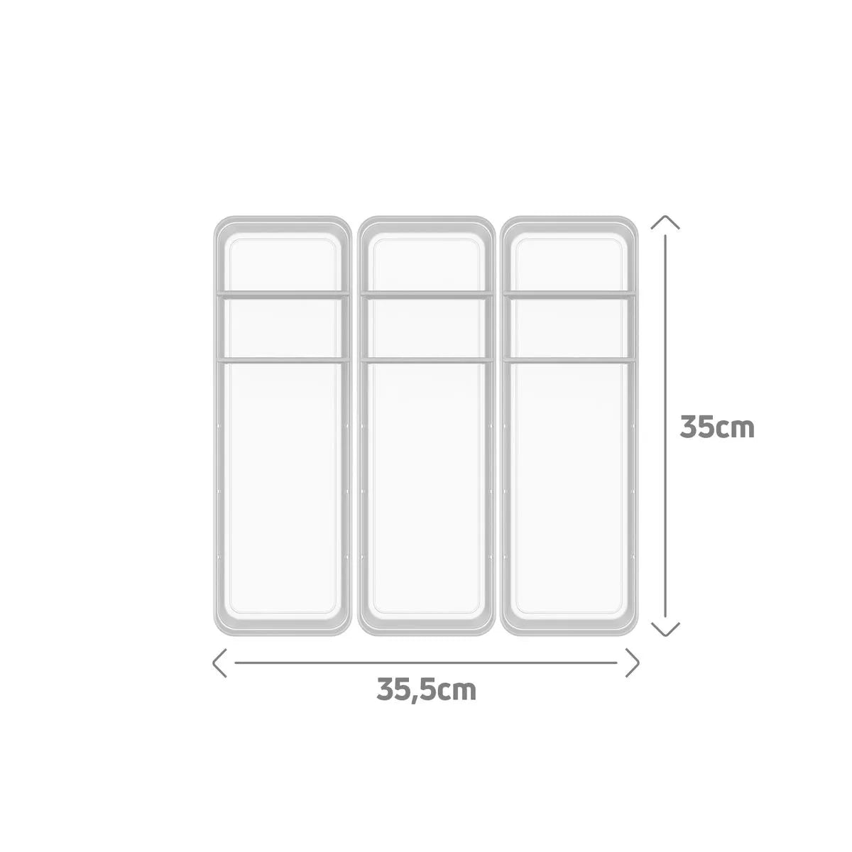 Kit de organizador de gavetas com 2 divisórias Ou 3 peças Linha Logic