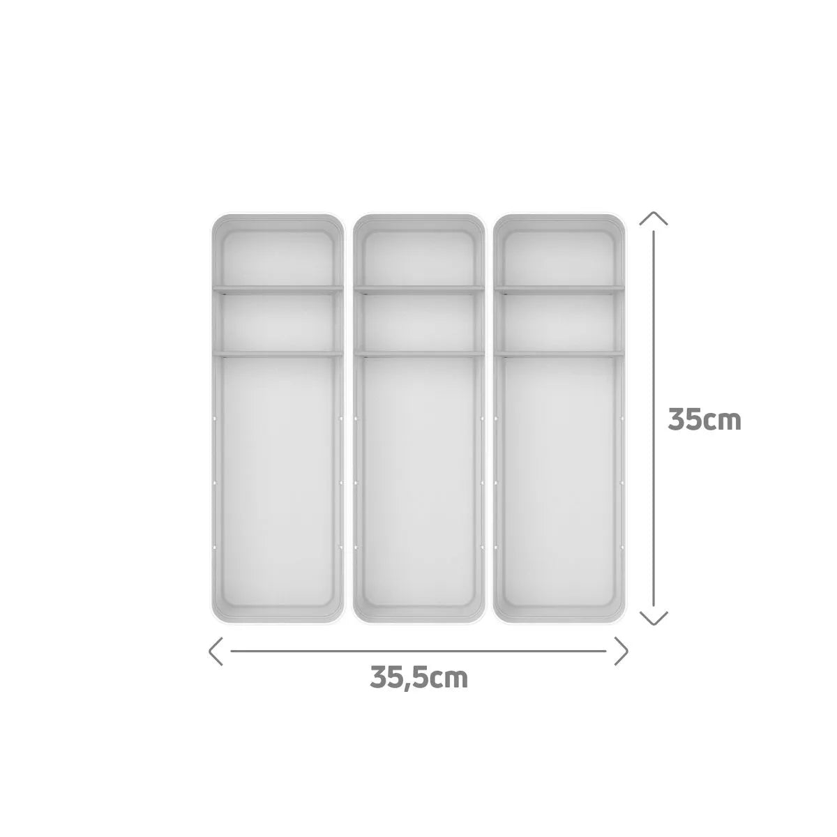 Kit de organizador de gavetas com 2 divisórias Ou 3 peças Linha Logic