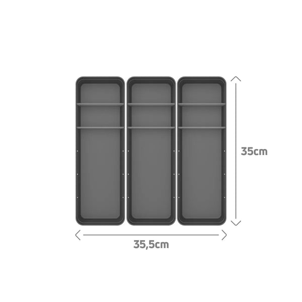 Kit de organizador de gavetas com 2 divisórias Ou 3 peças Linha Logic