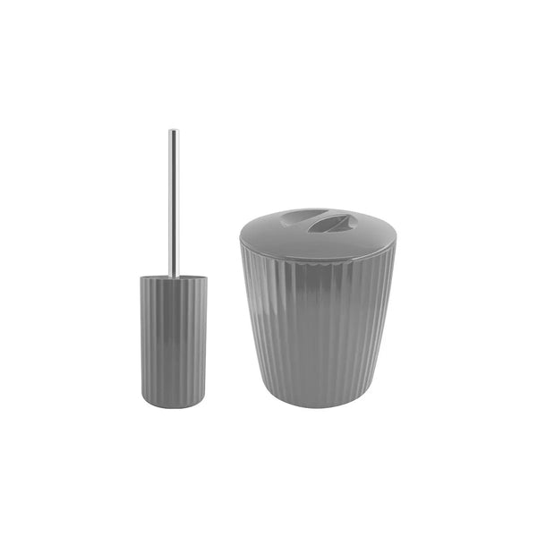Conjunto para banheiro 2 peças Ou Linha Groove - Chumbo