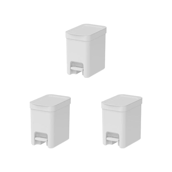 Kit de lixeiras com pedal Ou 3 peças 6L Linha Trium