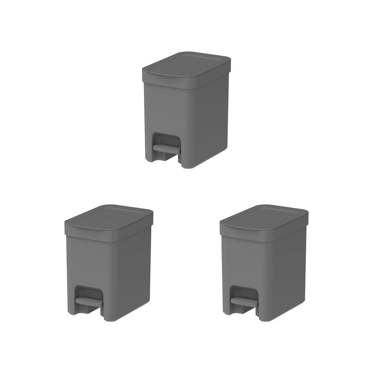 Kit de lixeiras com pedal Ou 3 peças 6L Linha Trium