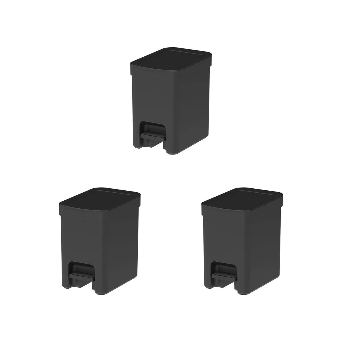 Kit de lixeiras com pedal Ou 3 peças 6L Linha Trium