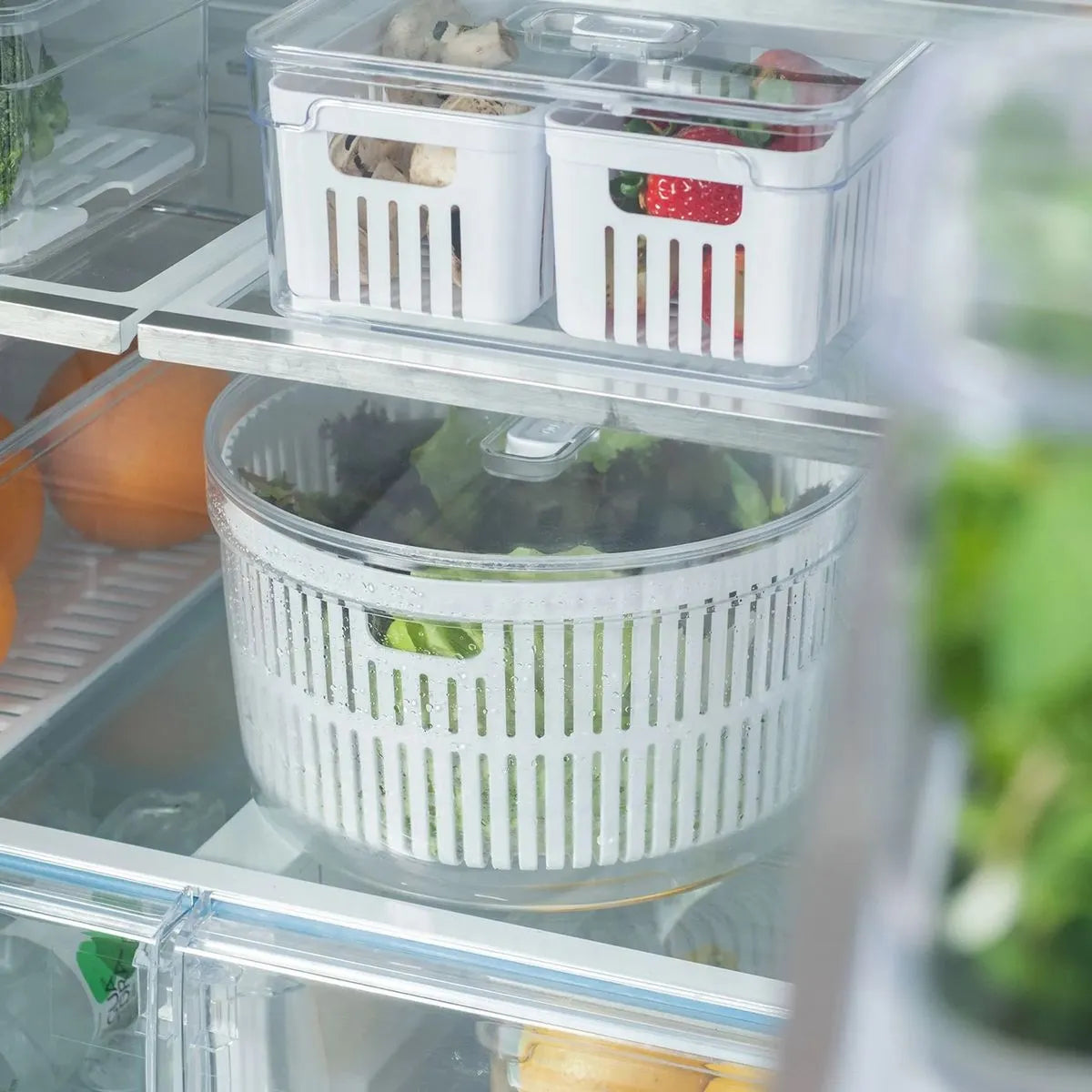 Kit organizador e secador de saladas Ou 5,5L Linha Clear Fresh