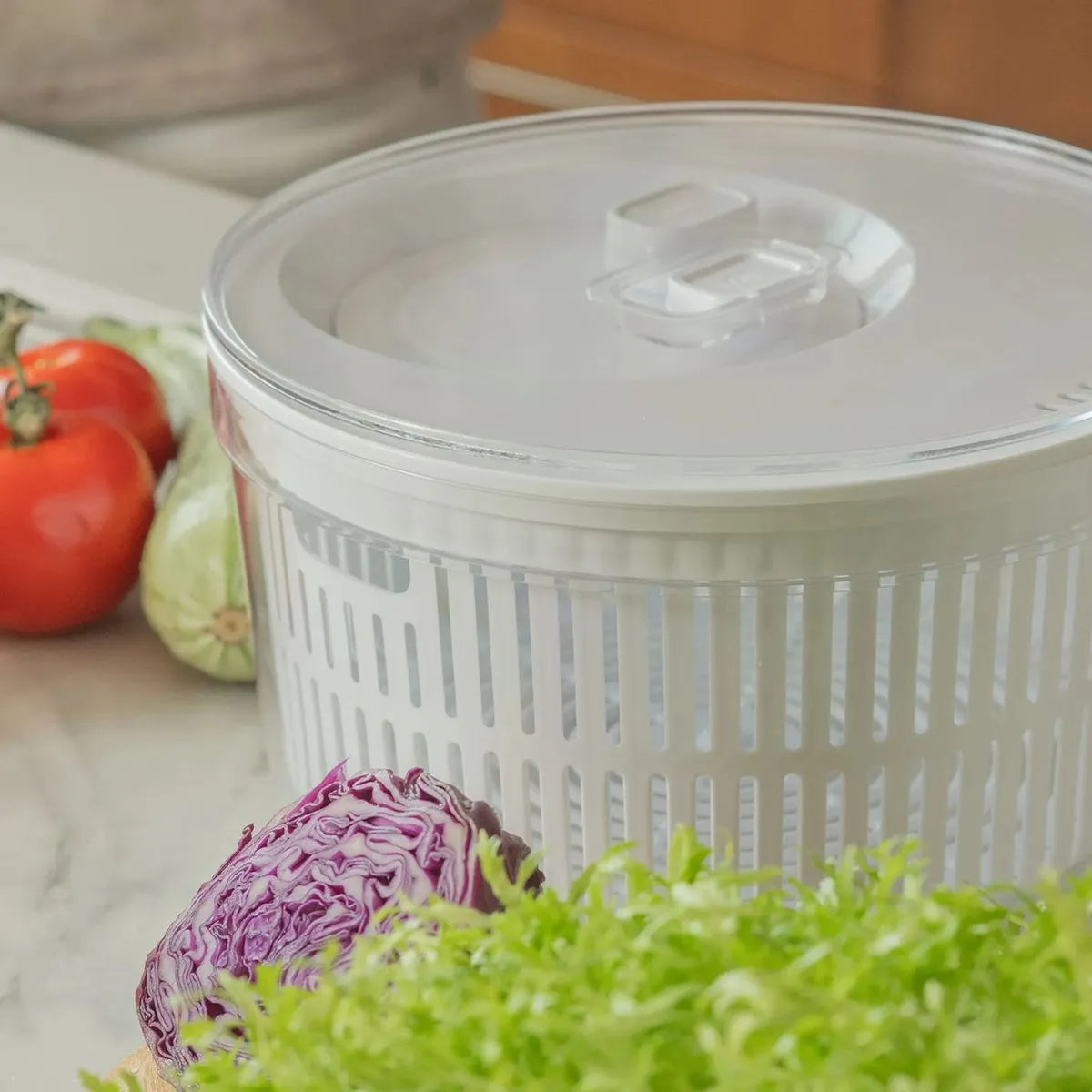 Kit organizador e secador de saladas Ou 5,5L Linha Clear Fresh