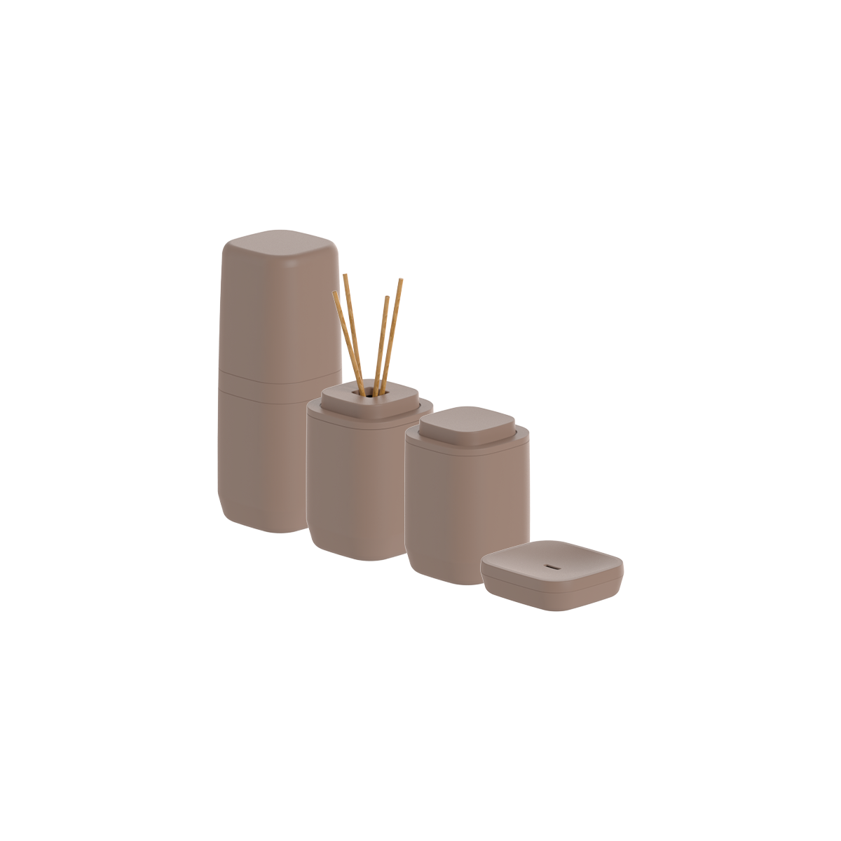Kit de acessórios de bancada com saboneteira Ou 4 peças Linha Aura