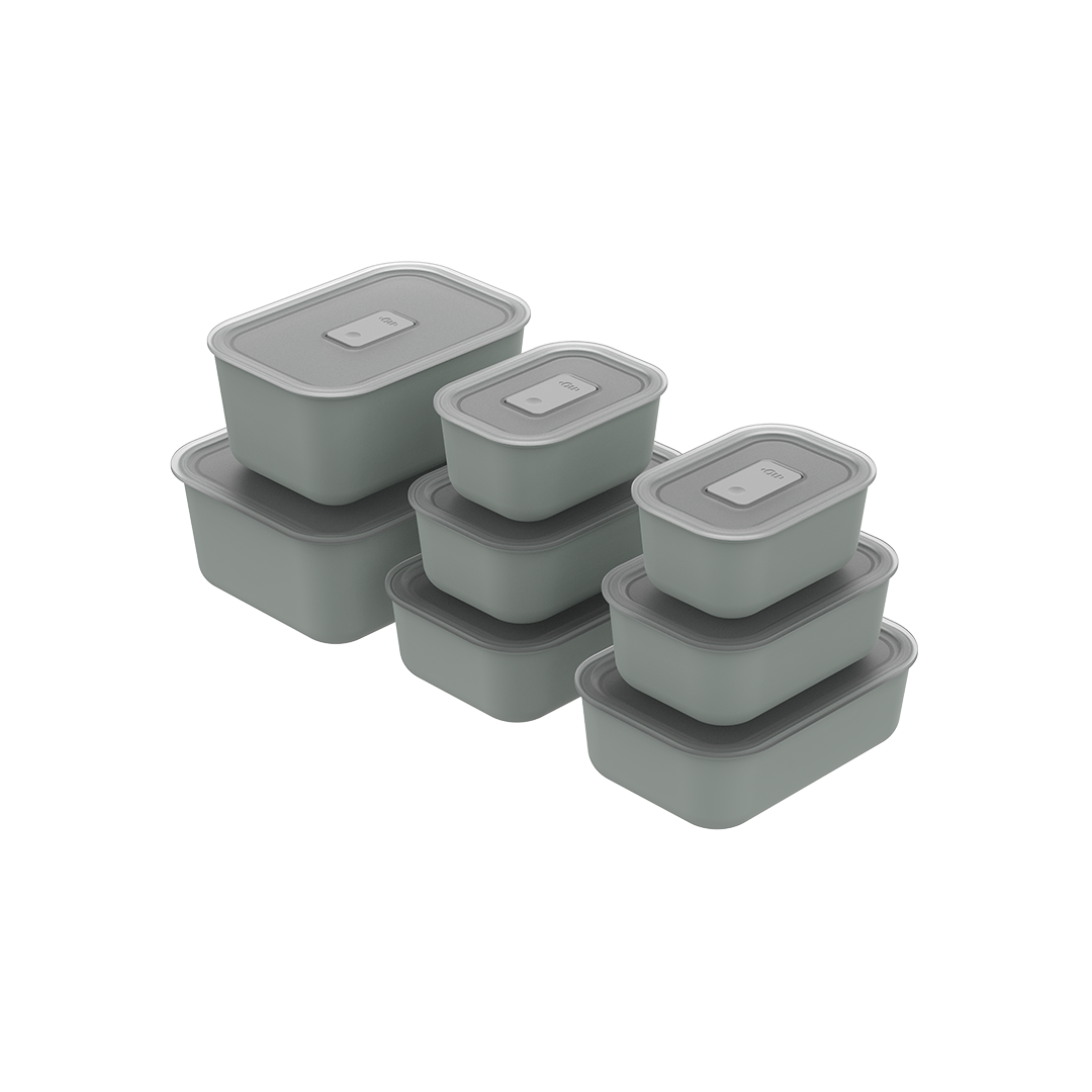 Kit Completo de Potes Herméticos Para Marmita Ou 8 Peças Linha Move Lock