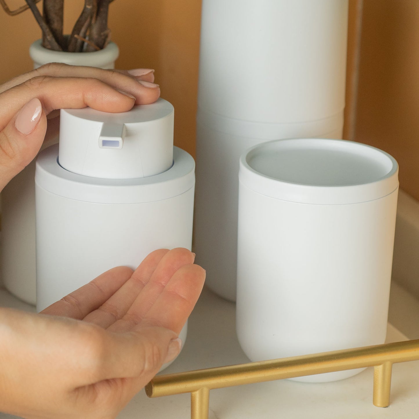 Kit de acessórios de bancada para banheiro Ou 5 peças Linha Bold