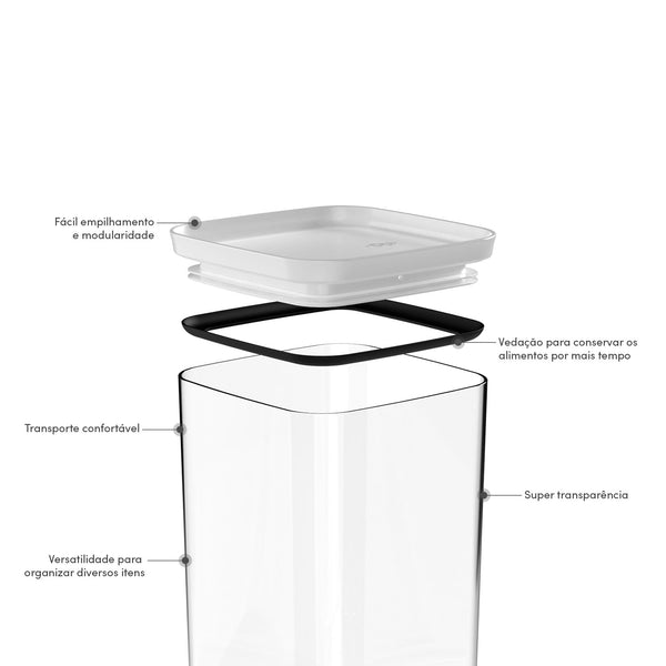 Kit de potes herméticos Ou 3 peças Linha Block