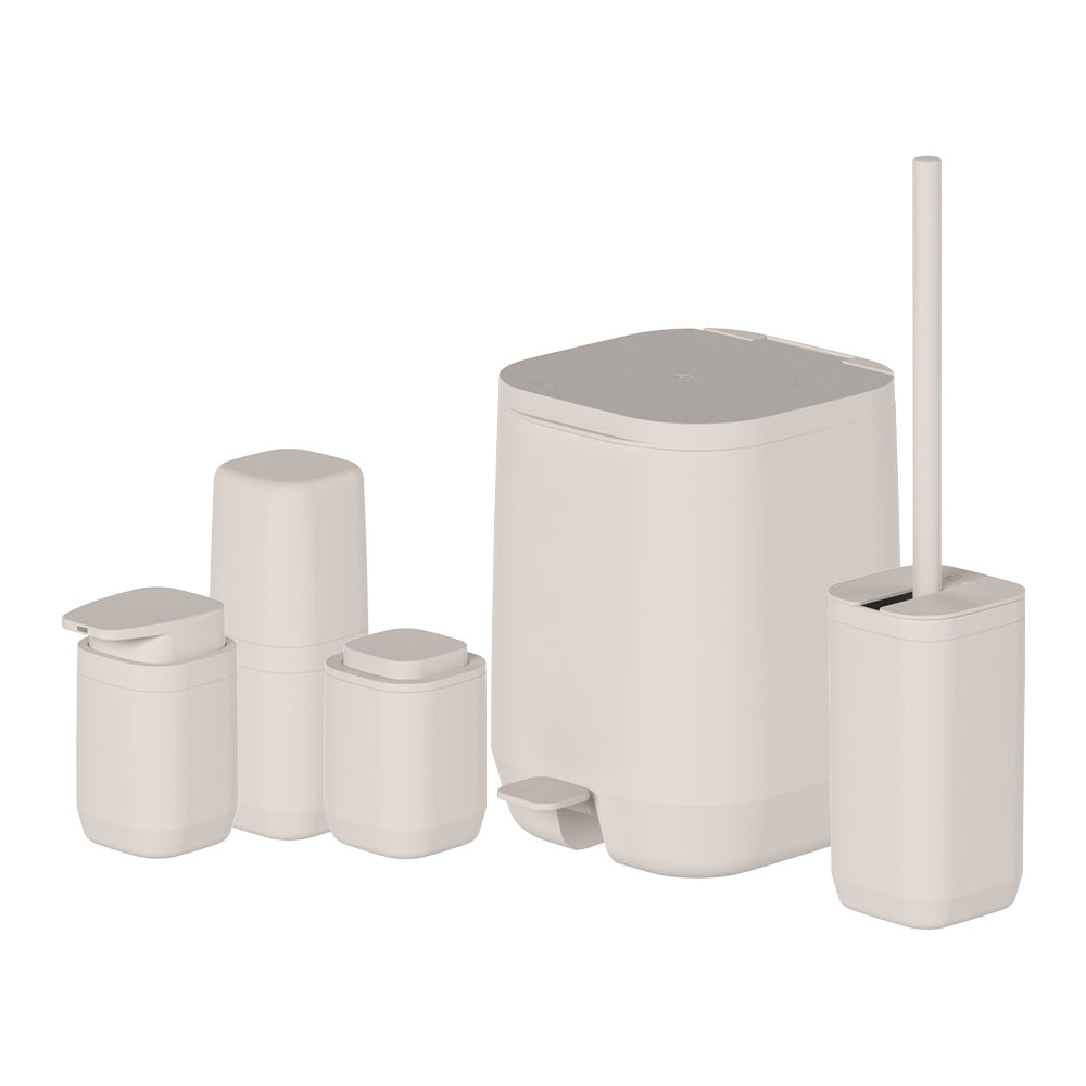 Kit de banheiro Completo com lixeira de pedal Ou 5 peças Linha Aura
