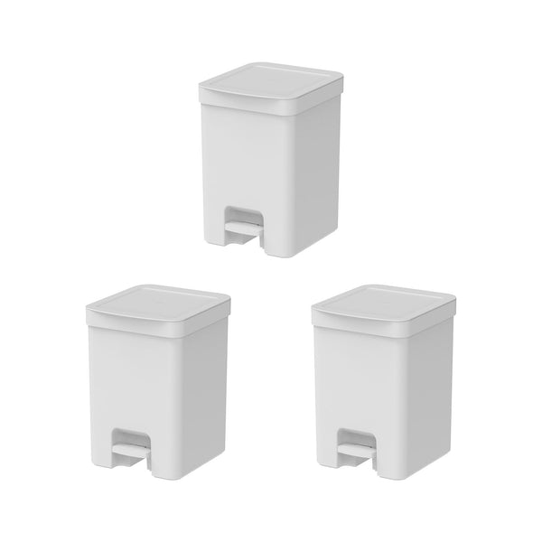 Kit de lixeiras com pedal Ou 3 peças 12L Linha Trium