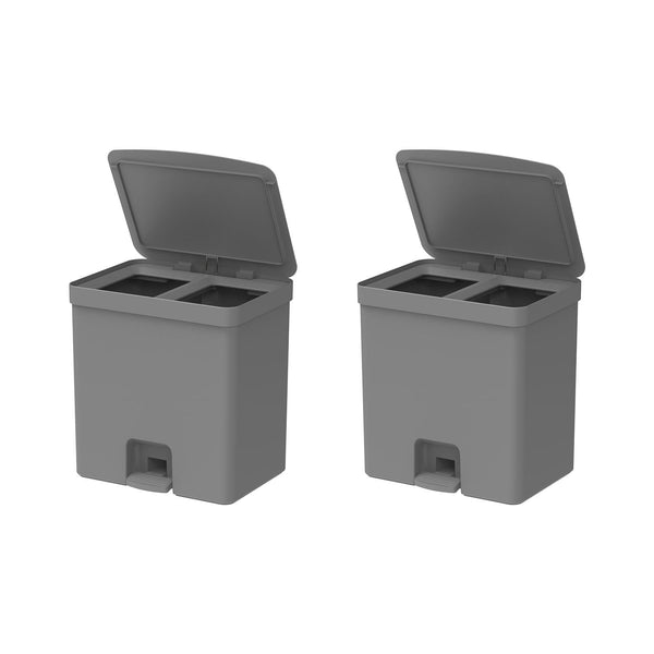Kit de lixeiras com pedal Ou 2 peças 20L Linha Trium