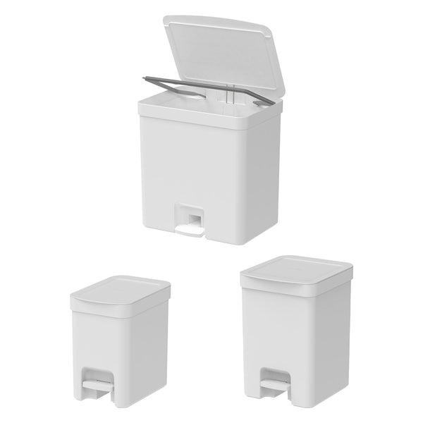 Kit de lixeiras com pedal  Ou 3 peças Linha Trium