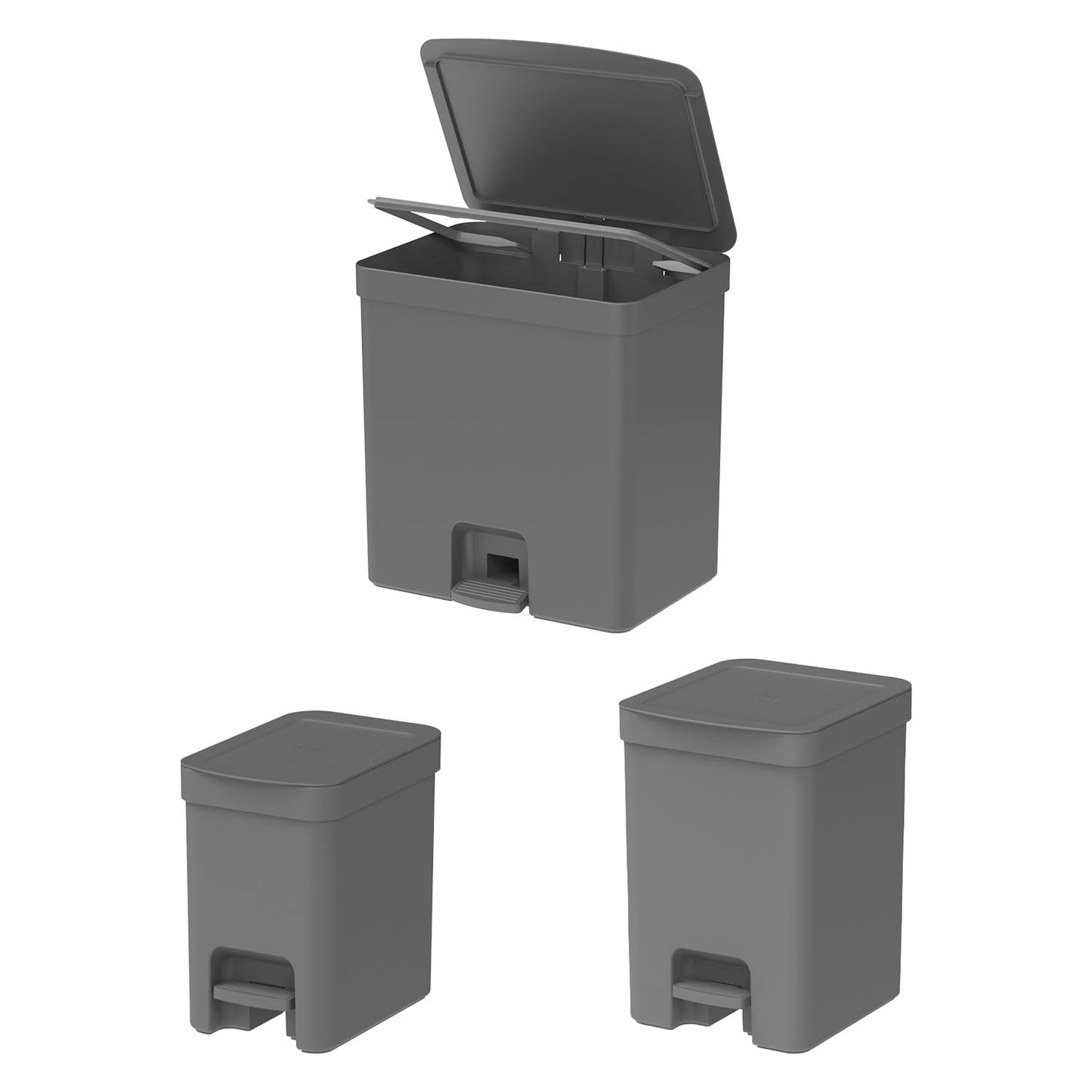 Kit de lixeiras com pedal  Ou 3 peças Linha Trium