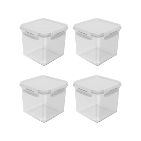 Kit de potes organizadores de geladeira quadrado Ou 4 peças1,5L Linha Click