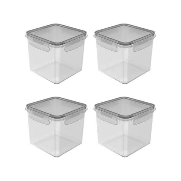 Kit de potes organizadores de geladeira quadrado Ou 4 peças1,5L Linha Click
