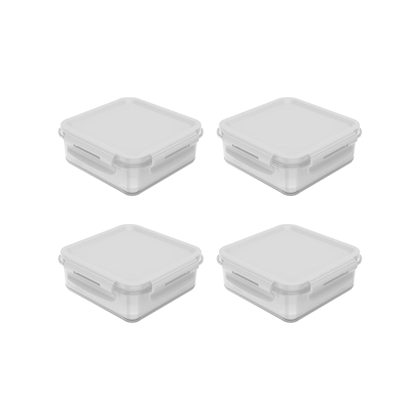 Kit de potes organizadores de geladeira quadrado Ou 4 peças 500ml Linha Click