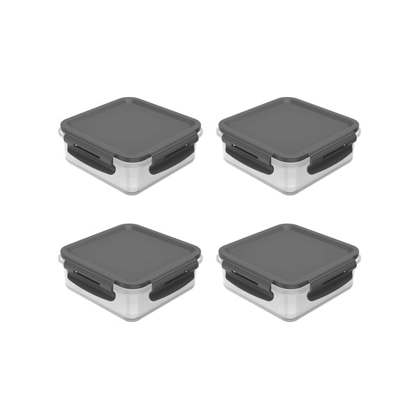 Kit de potes organizadores de geladeira quadrado Ou 4 peças 500ml Linha Click