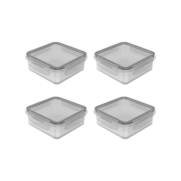 Kit de potes organizadores de geladeira quadrado Ou 4 peças 500ml Linha Click