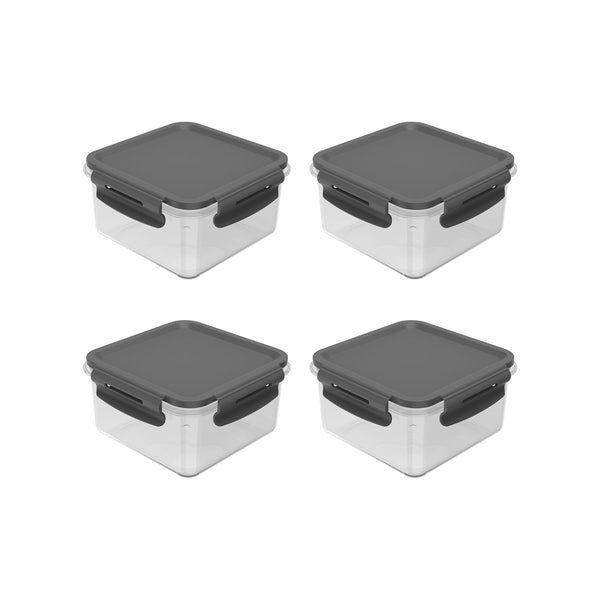 Kit de potes organizadores de geladeira quadrado Ou 4 peças 800ml Linha Click