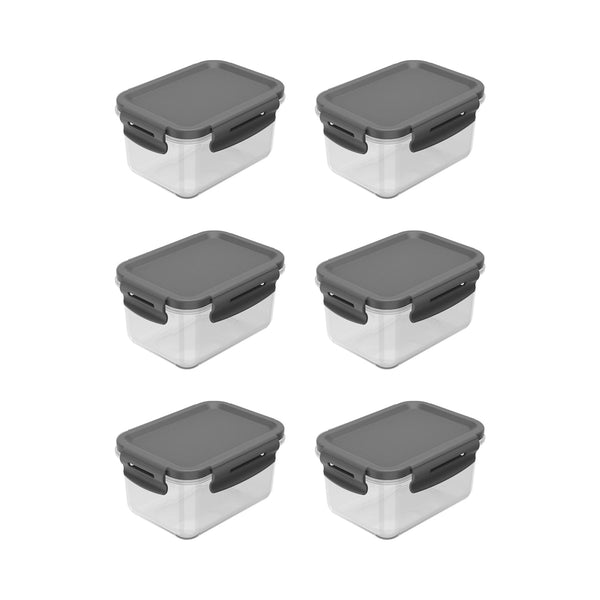 Kit de potes organizadores de geladeira retangular Ou 6 peças 560ml Linha Click